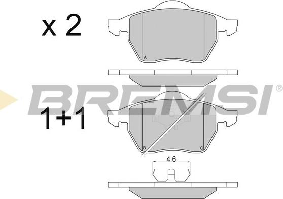 Bremsi BP2679 - Тормозные колодки, дисковые, комплект autospares.lv