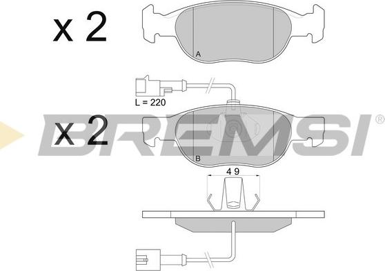 Bremsi BP2676 - Тормозные колодки, дисковые, комплект autospares.lv