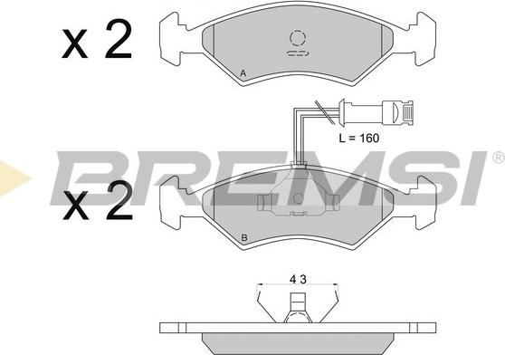 Bremsi BP2163 - Тормозные колодки, дисковые, комплект autospares.lv