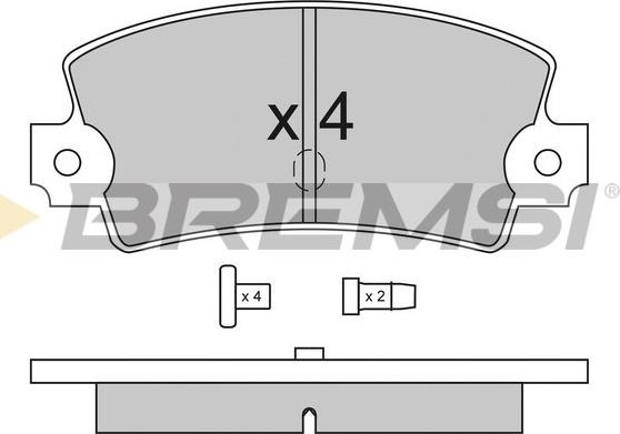 Bremsi BP2114 - Тормозные колодки, дисковые, комплект autospares.lv