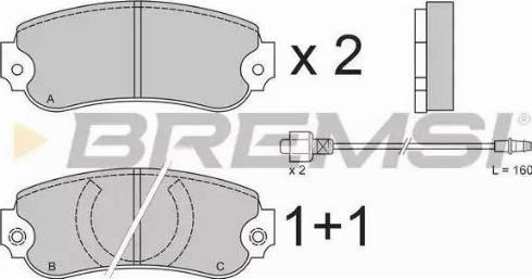 Bremsi BP2175 - Тормозные колодки, дисковые, комплект autospares.lv