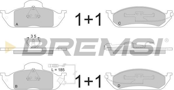 Bremsi BP2897 - Тормозные колодки, дисковые, комплект autospares.lv