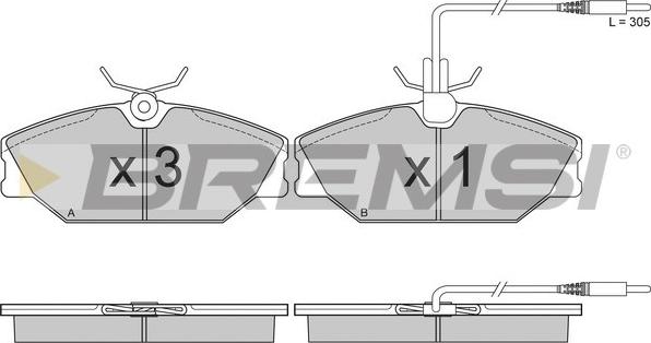 Bremsi BP2849 - Тормозные колодки, дисковые, комплект autospares.lv