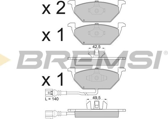 Bremsi BP2848 - Тормозные колодки, дисковые, комплект autospares.lv