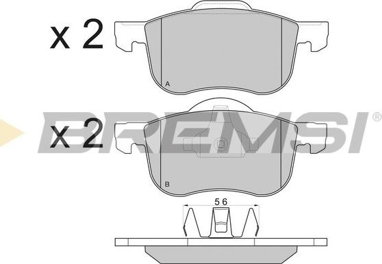 Bremsi BP2842 - Тормозные колодки, дисковые, комплект autospares.lv