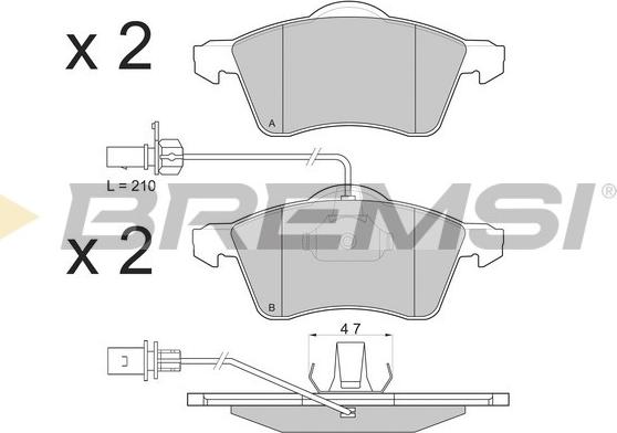 Bremsi BP2868 - Тормозные колодки, дисковые, комплект autospares.lv