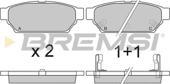 Bremsi BP2800 - Тормозные колодки, дисковые, комплект autospares.lv