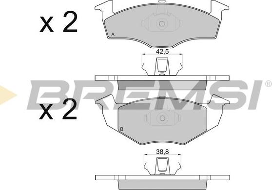 Bremsi BP2808 - Тормозные колодки, дисковые, комплект autospares.lv