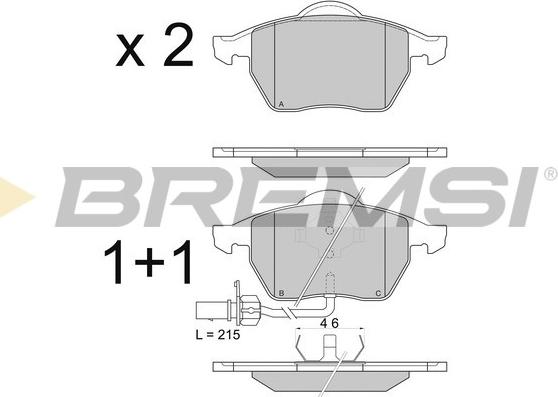 Bremsi BP2816 - Тормозные колодки, дисковые, комплект autospares.lv