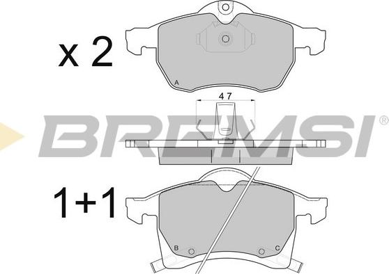 Bremsi BP2811 - Тормозные колодки, дисковые, комплект autospares.lv