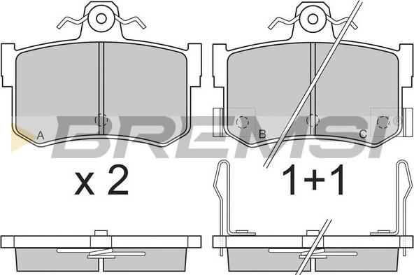 Bremsi BP2818 - Тормозные колодки, дисковые, комплект autospares.lv