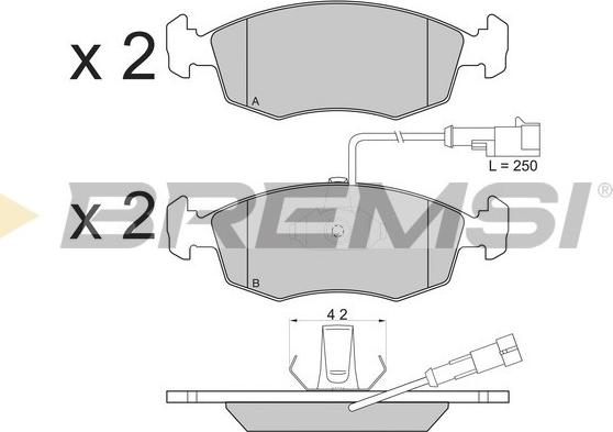 Bremsi BP2817 - Тормозные колодки, дисковые, комплект autospares.lv