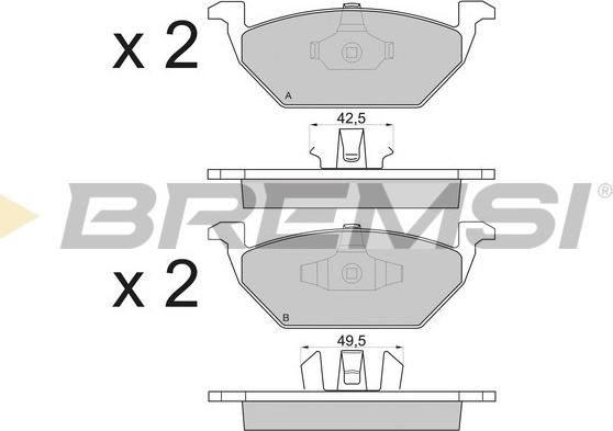 Bremsi BP2835 - Тормозные колодки, дисковые, комплект autospares.lv