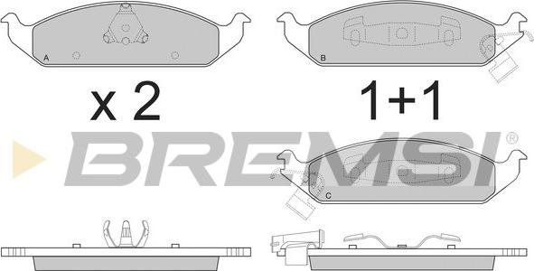 Bremsi BP2837 - Тормозные колодки, дисковые, комплект autospares.lv