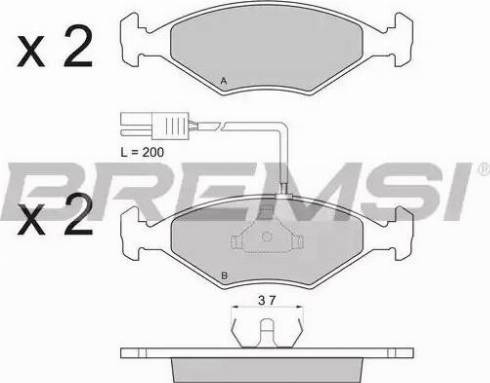 Bremsi BP2823 - Тормозные колодки, дисковые, комплект autospares.lv