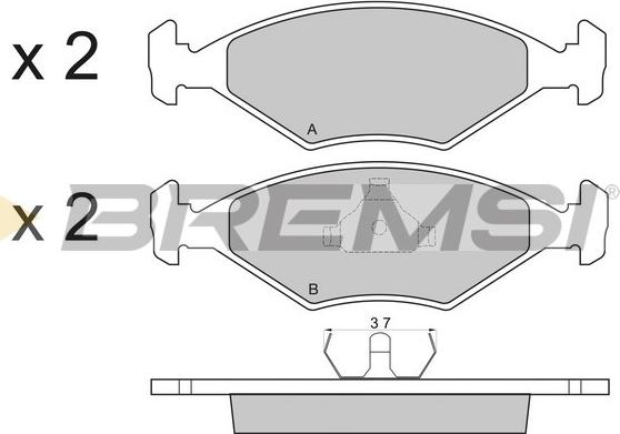 Bremsi BP2822 - Тормозные колодки, дисковые, комплект autospares.lv