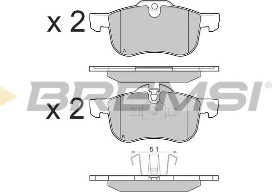 Bremsi BP2878 - Тормозные колодки, дисковые, комплект autospares.lv