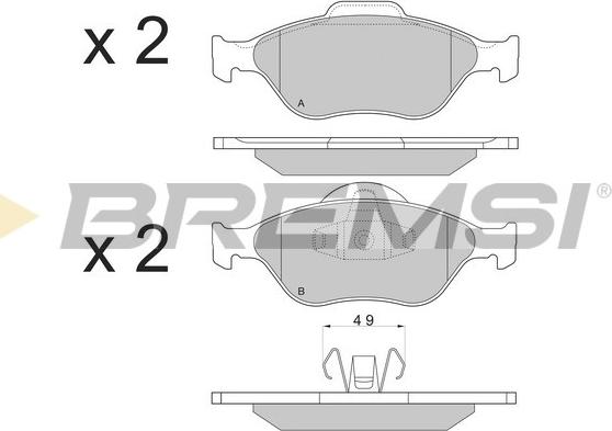 Bremsi BP2872 - Тормозные колодки, дисковые, комплект autospares.lv