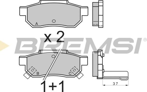 Bremsi BP2396 - Тормозные колодки, дисковые, комплект autospares.lv