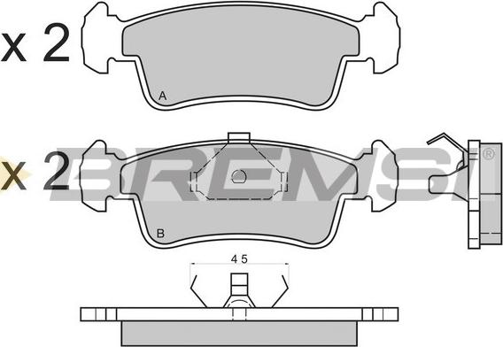 Bremsi BP2398 - Тормозные колодки, дисковые, комплект autospares.lv