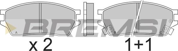 Bremsi BP2392 - Тормозные колодки, дисковые, комплект autospares.lv