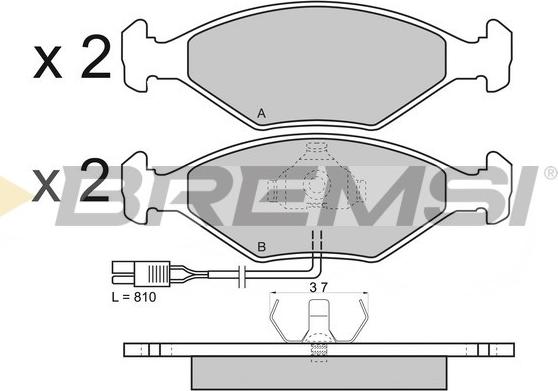 Bremsi BP2343 - Тормозные колодки, дисковые, комплект autospares.lv