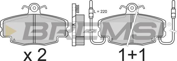Bremsi BP2360 - Тормозные колодки, дисковые, комплект autospares.lv