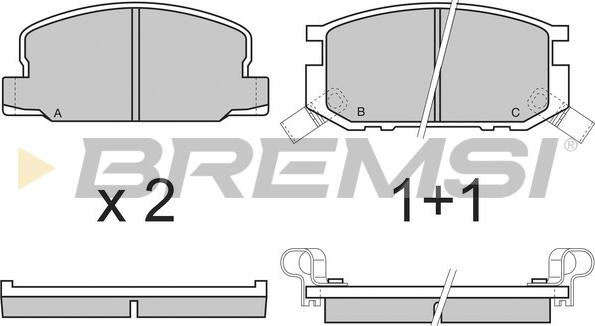 Bremsi BP2308 - Тормозные колодки, дисковые, комплект autospares.lv