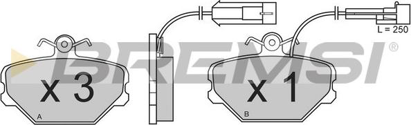 Bremsi BP2375 - Тормозные колодки, дисковые, комплект autospares.lv