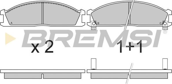 Bremsi BP2370 - Тормозные колодки, дисковые, комплект autospares.lv