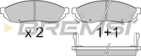 Bremsi BP2290 - Тормозные колодки, дисковые, комплект autospares.lv