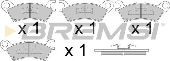 Bremsi BP2250 - Тормозные колодки, дисковые, комплект autospares.lv