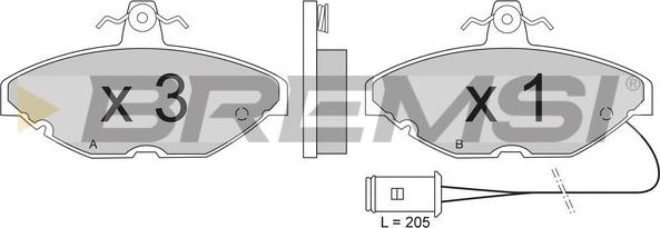 Bremsi BP2258 - Тормозные колодки, дисковые, комплект autospares.lv