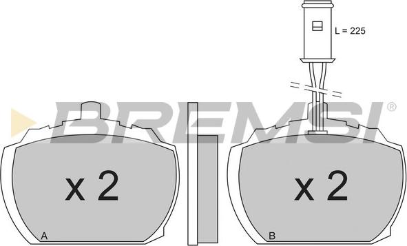 Bremsi BP2207 - Тормозные колодки, дисковые, комплект autospares.lv