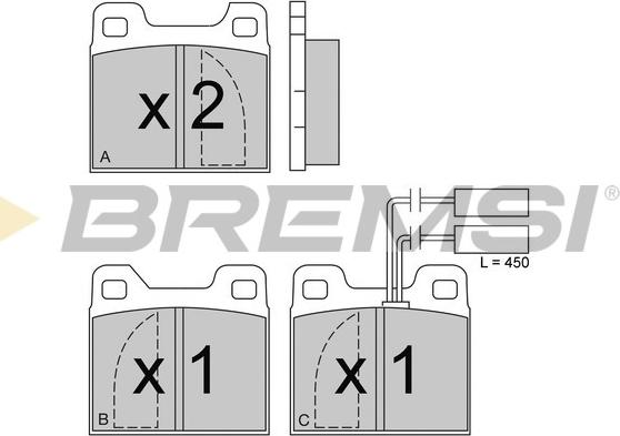 Bremsi BP2225 - Тормозные колодки, дисковые, комплект autospares.lv