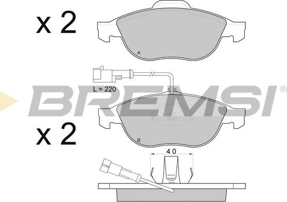 Bremsi BP2746 - Тормозные колодки, дисковые, комплект autospares.lv