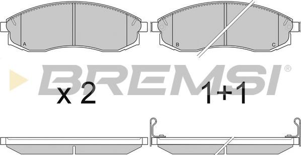 Bremsi BP2743 - Тормозные колодки, дисковые, комплект autospares.lv