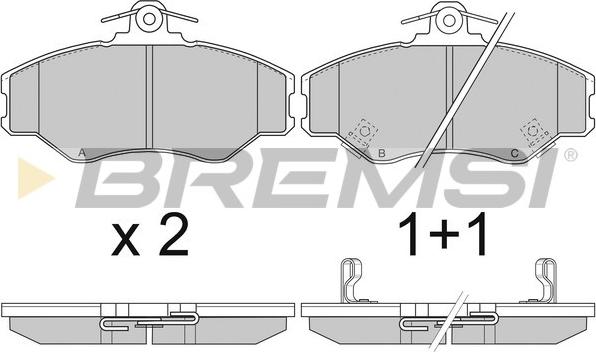 Bremsi BP2708 - Тормозные колодки, дисковые, комплект autospares.lv