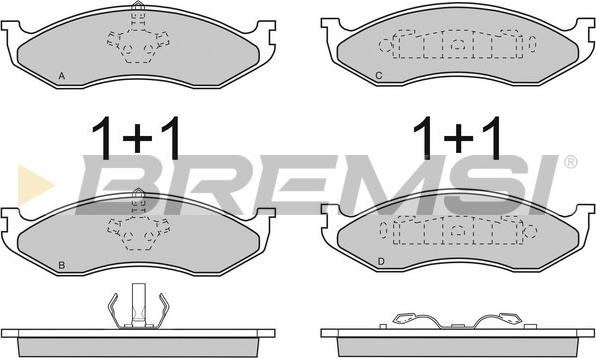 Bremsi BP2715 - Тормозные колодки, дисковые, комплект autospares.lv