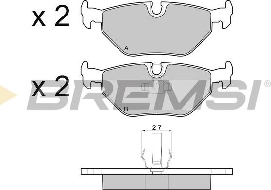 Bremsi BP2710 - Тормозные колодки, дисковые, комплект autospares.lv