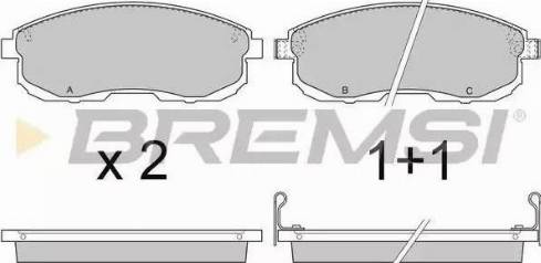 Bremsi BP2734 - Тормозные колодки, дисковые, комплект autospares.lv