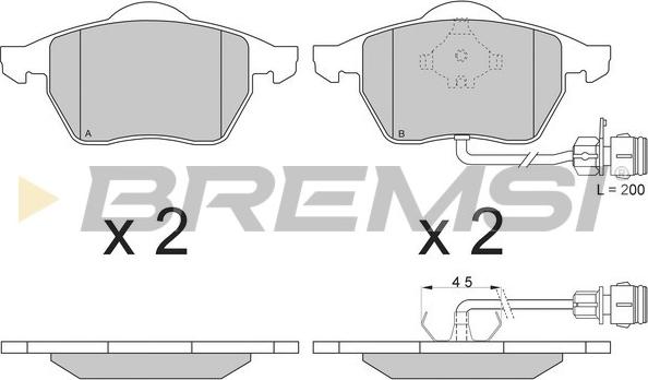 Bremsi BP2733 - Тормозные колодки, дисковые, комплект autospares.lv