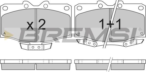 Bremsi BP2725 - Тормозные колодки, дисковые, комплект autospares.lv