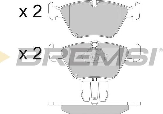 Bremsi BP2773 - Тормозные колодки, дисковые, комплект autospares.lv