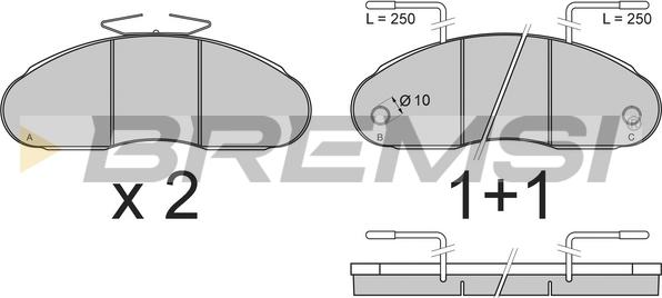 Bremsi BP7307 - Тормозные колодки, дисковые, комплект autospares.lv