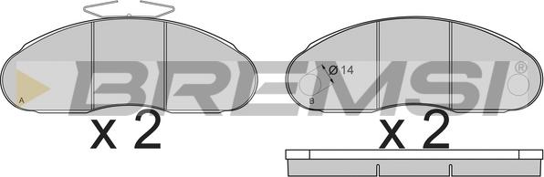 Bremsi BP7261 - Тормозные колодки, дисковые, комплект autospares.lv