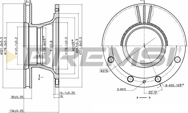 Bremsi CD5106V - Тормозной диск autospares.lv