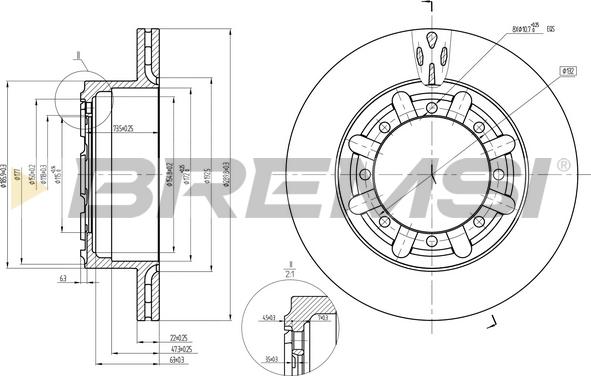 Bremsi CD5184V - Тормозной диск autospares.lv