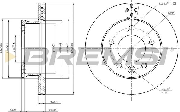 Bremsi CD5361V - Тормозной диск autospares.lv