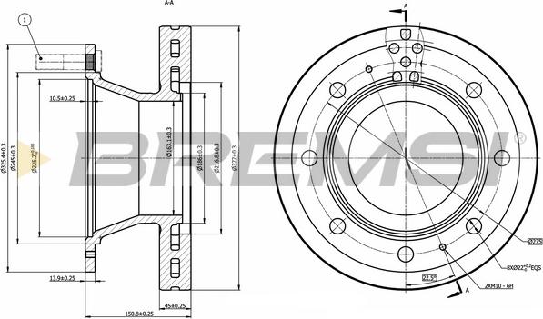 Bremsi CD5308V - Тормозной диск autospares.lv